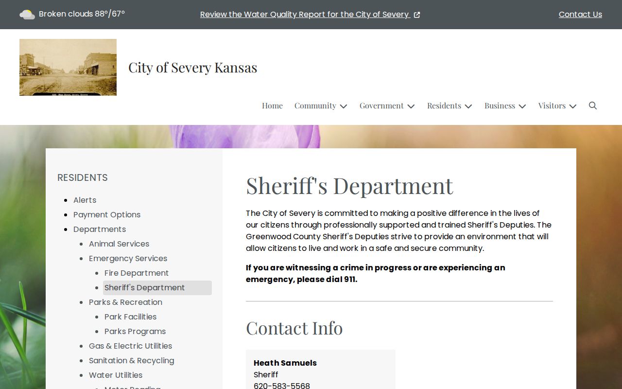 Severy Greenwood County Sheriff arrest records page